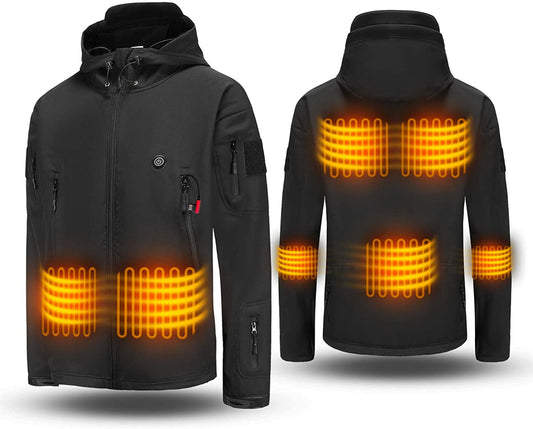 Heated Jacket with 16000mAh Battery Pack Unisex Soft Shell Heated Hoodie - Home Decor Gifts and More