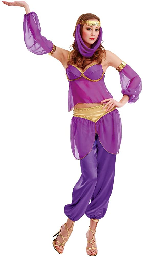 Steamy Genie Women's Halloween Costume Dreamy Arabian Dancer Harem Dress Gown | Decor Gifts and More
