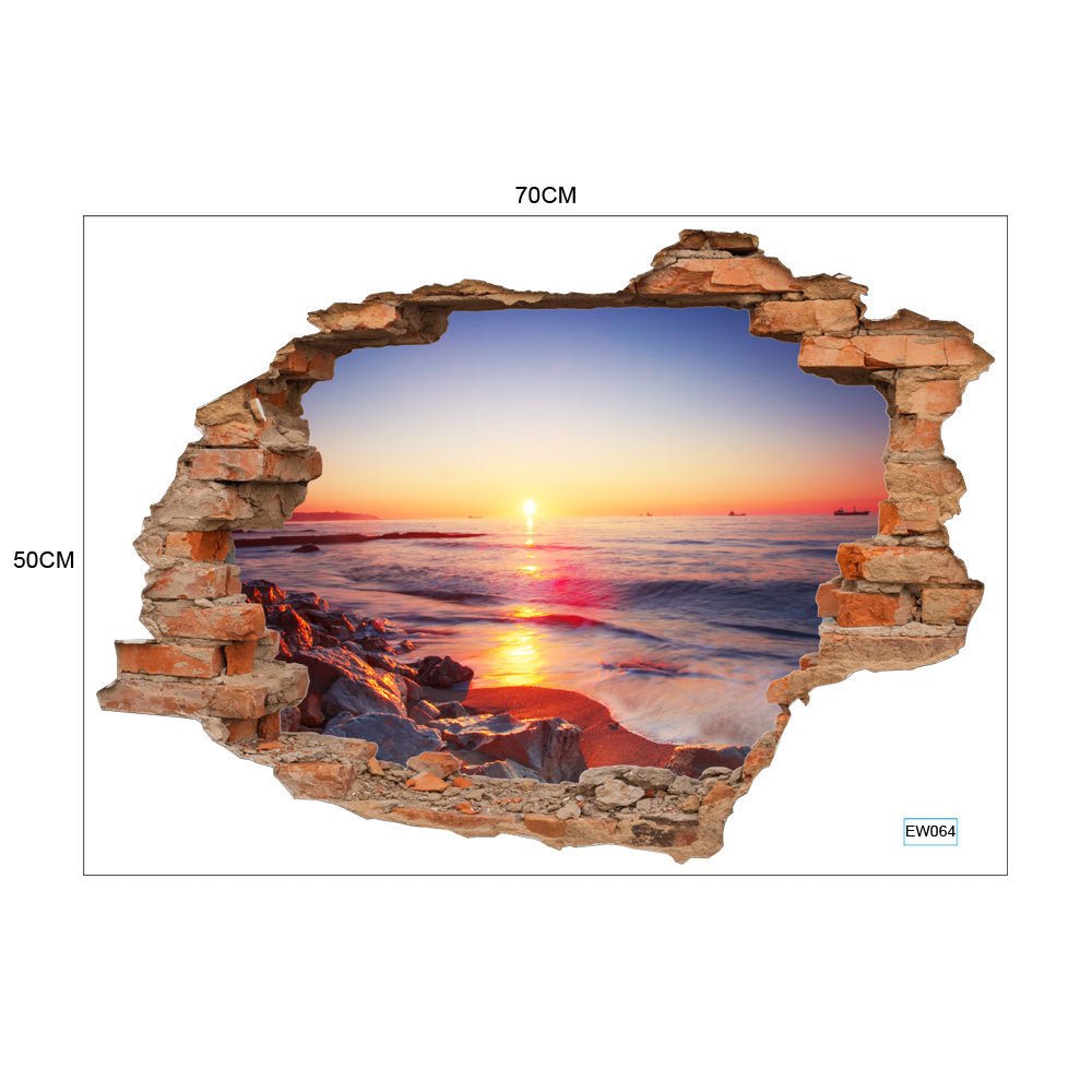 Break Through The Wall 3D Stereo Background Stickers