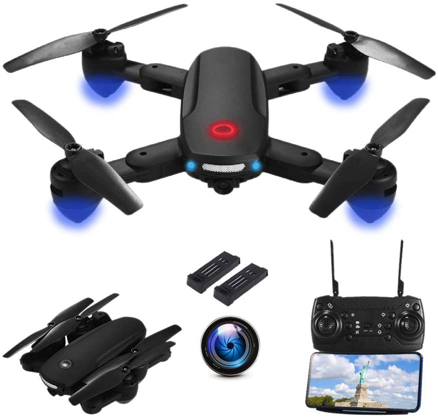 CK R10 Foldable Drone with Camera 720P HD for Adults, RC Quadcopter Drone WiFi FPV Live Video, Altitude Hold, Headless Mode, Gesture Control for Kids or Beginners with 2 Batteries 40mins | Decor Gifts and More