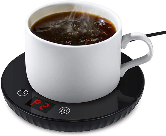 SHOW Coffee Mug Warmer Plate with Auto Shut Off and Timing, Electric Cup Heater with Adjustable Temperature for Home Office Desk Use, Touch Screen Button Control and Settings, Not Including C - Home Decor Gifts and More