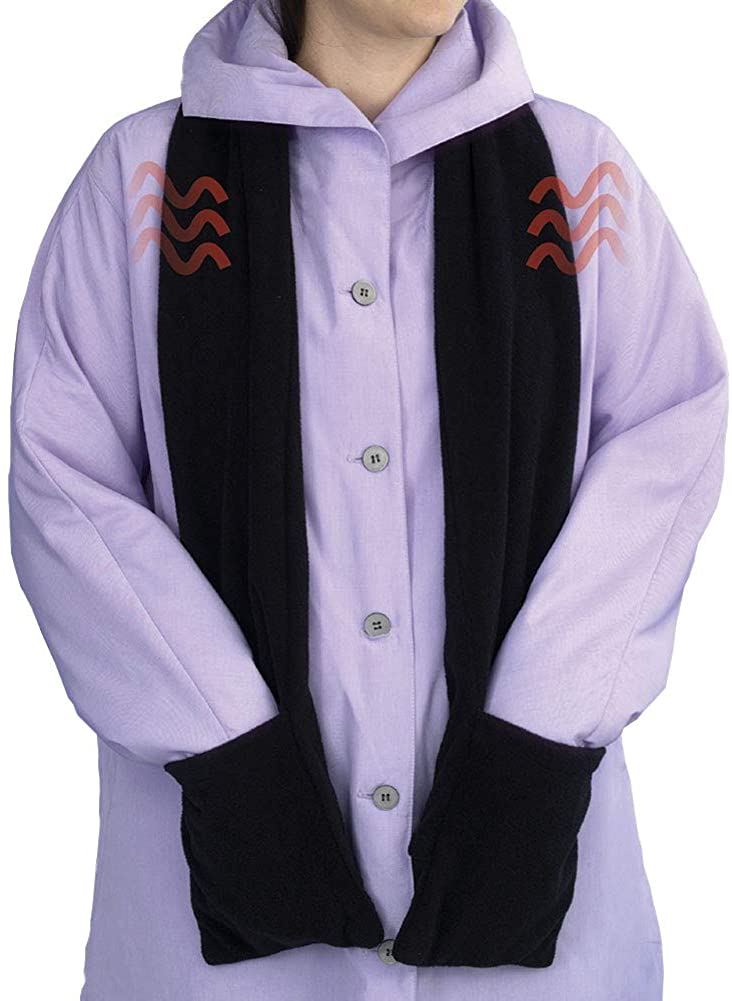 Micro Fleece Battery-Operated Heated Scarf - 66" Long Neckwear with Pockets - Home Decor Gifts and More