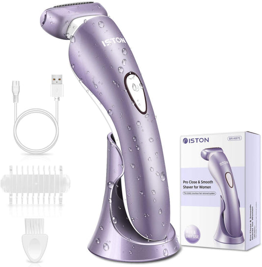 Electric Razor for Women, ISTON Rechargeable Wet and Dry Painless Womens Shaver Body Hair Remover for Legs Underarms and Bikini Trimmer Cordless Waterproof Hair Lady Shaver with LED Light - Home Decor Gifts and More