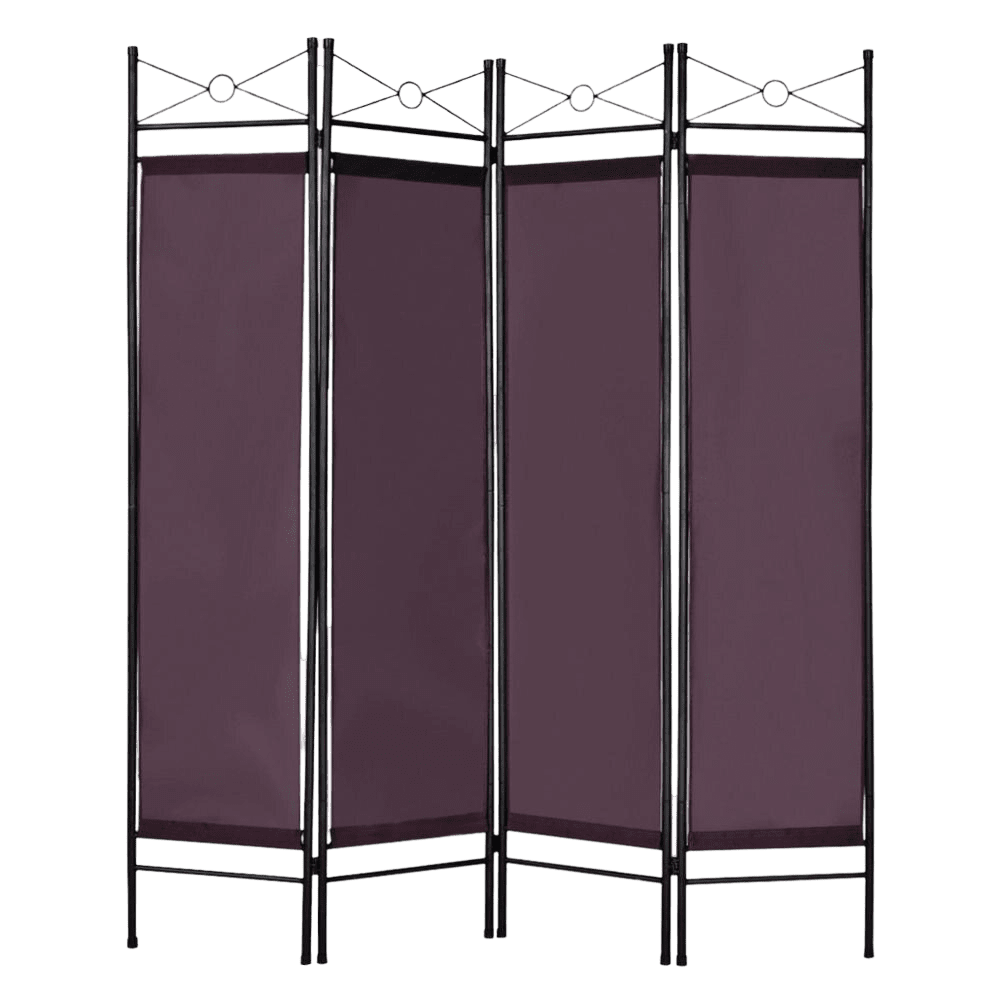 Modern Steel Frame 4 Panel Room Divider Privacy Screen - Home Decor Gifts and More