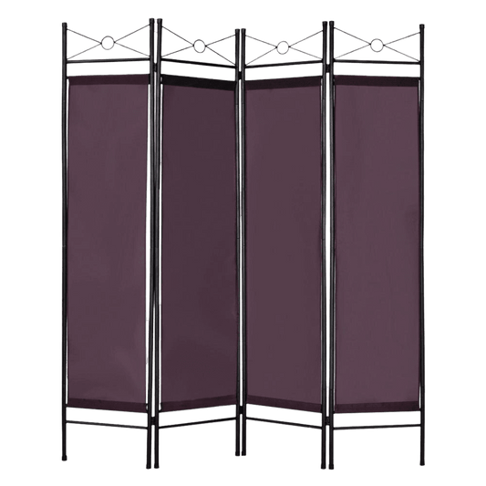 Modern Steel Frame 4 Panel Room Divider Privacy Screen - Home Decor Gifts and More