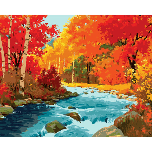 Forest river DIY Painting By Numbers Acrylic Paint By Numbers HandPainted Oil Painting On Canvas For Home Decor | Decor Gifts and More