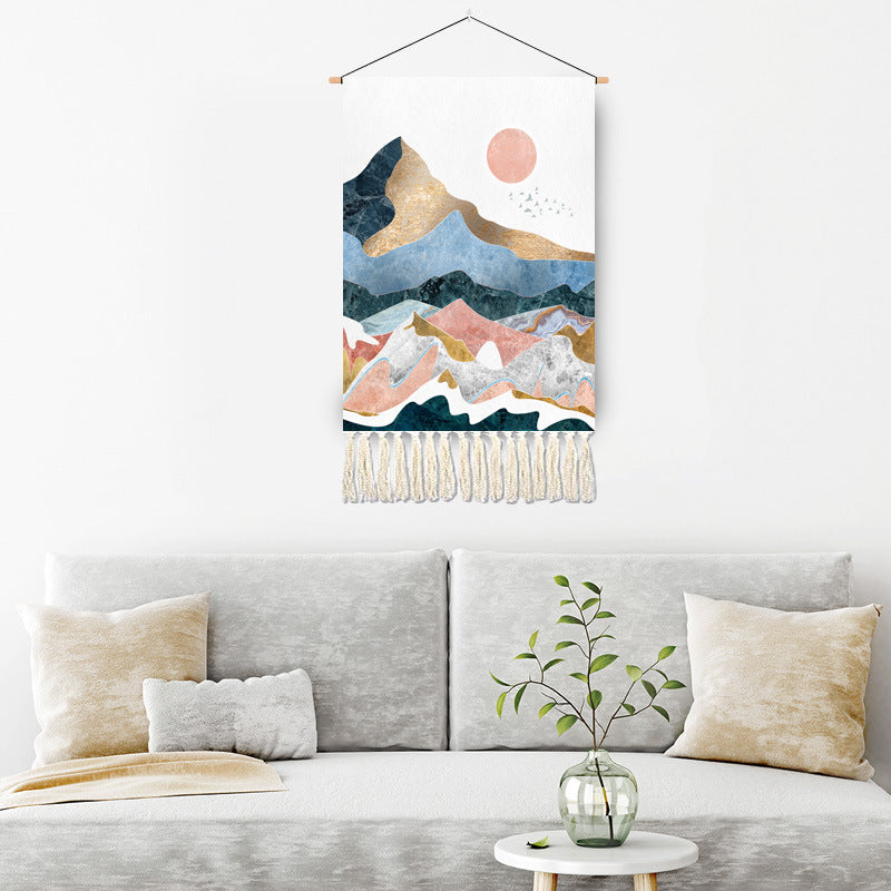 Home Decoration Tassel Hanging Painting Landscape Art Tapestry | Decor Gifts and More