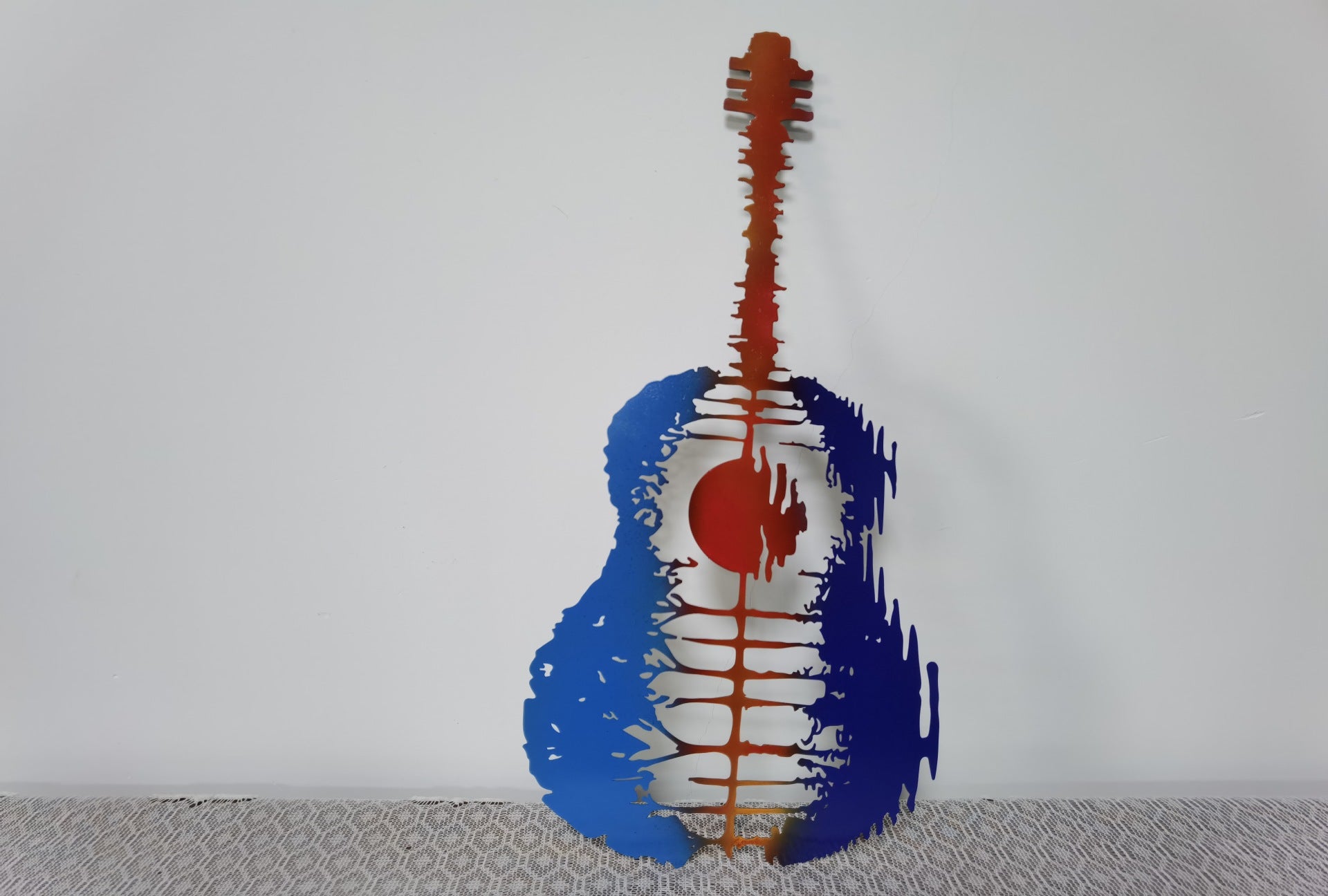 Laser Carved Iron Guitar Metal Interior | Decor Gifts and More