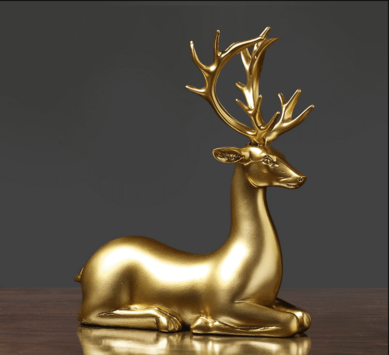 Simple Solid Color Couple Deer Resin Ornament | Decor Gifts and More