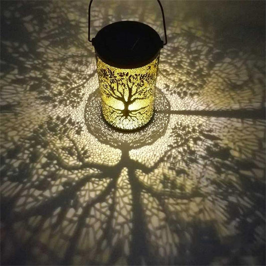 Garden Wrought Iron Cylindrical Solar Lamp | Decor Gifts and More