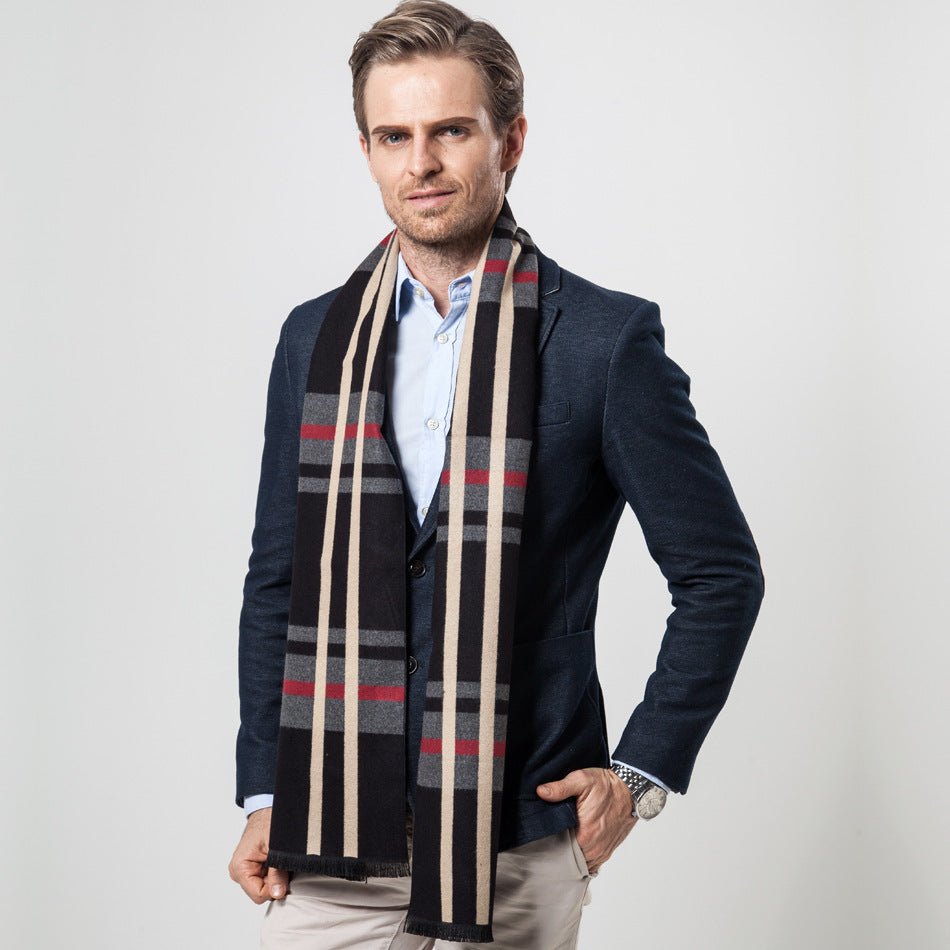 Men's Scarf Plaid Scarf Men's Cashmere | Decor Gifts and More