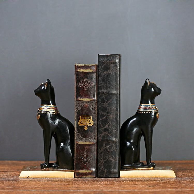 Egyptian Cat Resin Bookend Book By Vintage Decoration | Decor Gifts and More