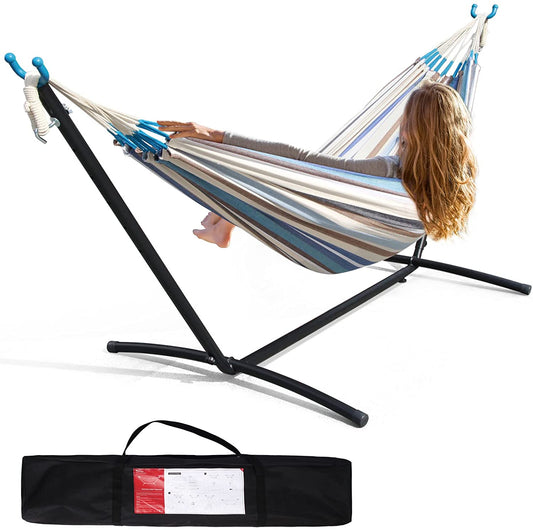 SPECIAL Double Person Hammock with Heavy Duty Steel Stand  with Carrying Case - Home Decor Gifts and More