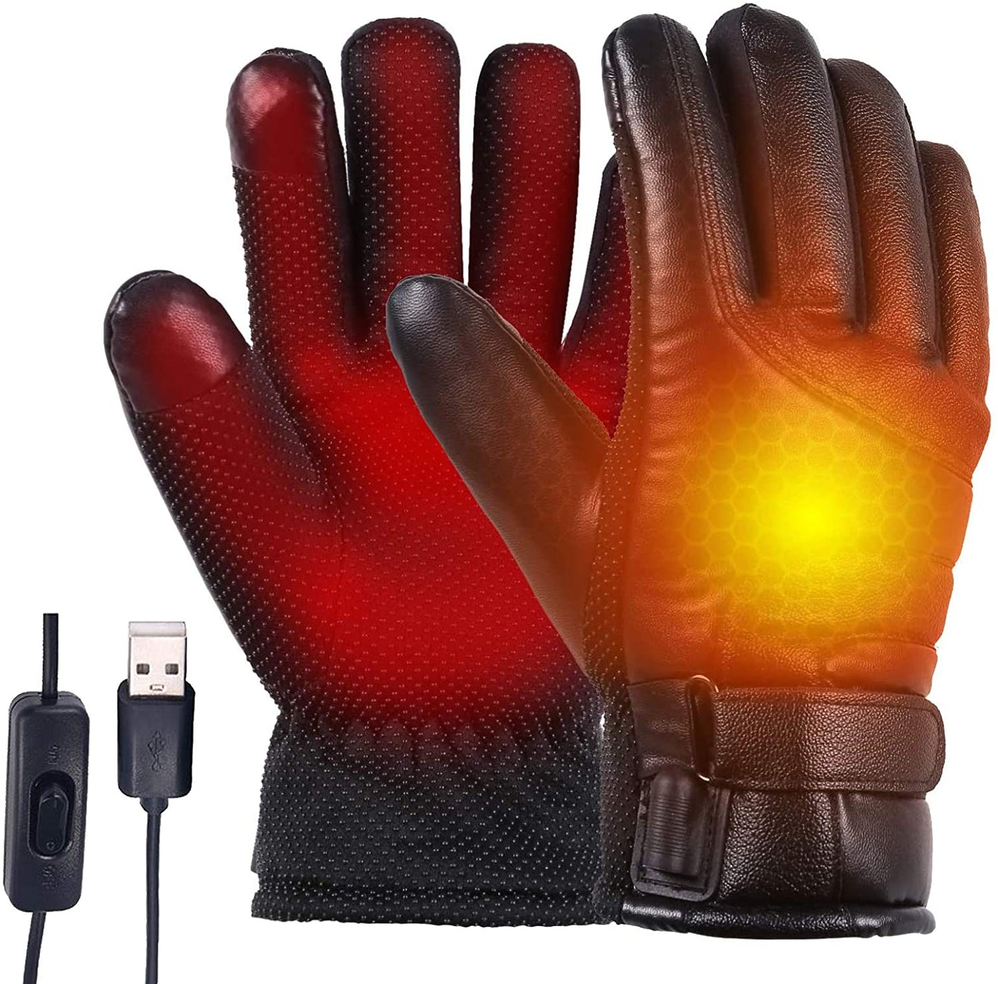 USB Heated Gloves, Electric Hand Warmer Winter Heating Gloves, Men Women Thermal Heated Gloves for Motorcycle, Working, Cycling, Fishing - Home Decor Gifts and More