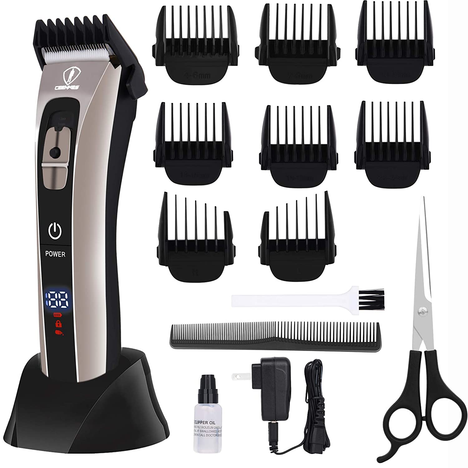 CEENWES Hair Clippers for Men Professional Hair trimmer Waterproof Haircut Kit Beard Trimmer with LED Display Rechargeable Hair Removal Cordless Beard Grooming Kit&nbsp; - Home Decor Gifts and More