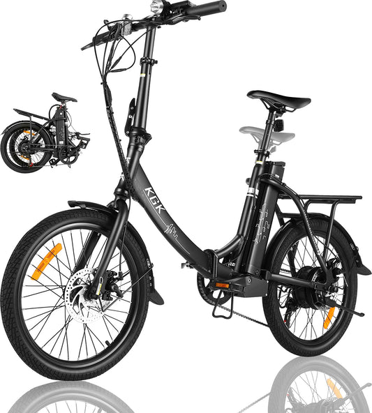 KGK Folding Electric Bike for Adults 20'' Electric Townie Bike for Women Men, 20MPH 350W Foldable Hybrid Road Touring eBike for Adults Electric City Urban Bike Commuter Bicycle with Removable - Home Decor Gifts and More