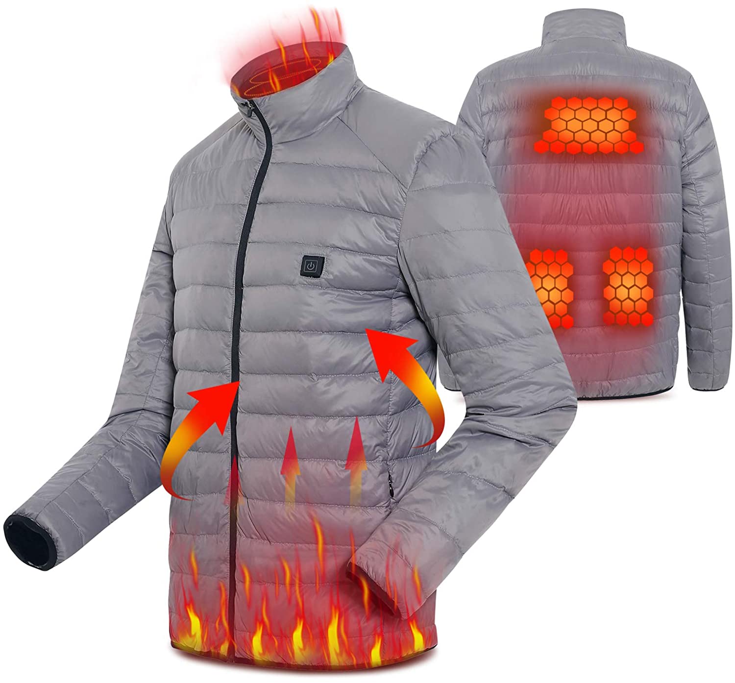 3s Unisex Heated Jacket , USB Electric Heated Puffer Hoodie | Decor Gifts and More