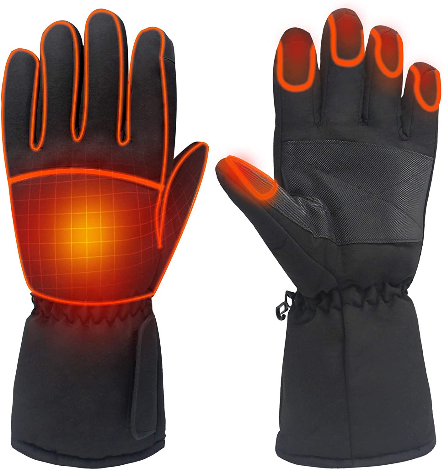 Electric Battery Heated Gloves for Women Men,Touchscreen, Black, Size Large - Home Decor Gifts and More