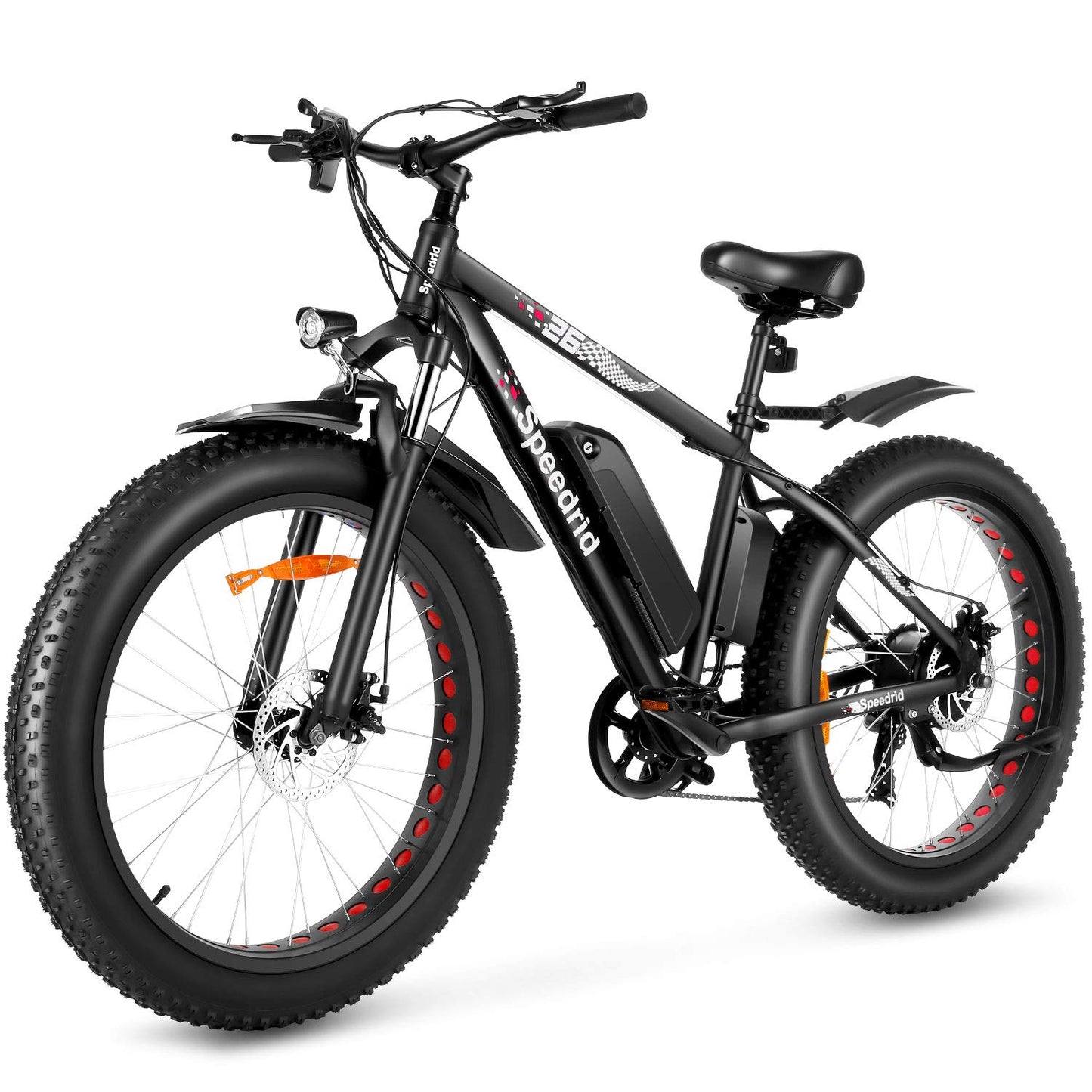 Speedrid Electric Bike 48V 500W Fat Tire Electric Bike Snow Bike 26" 4.0, 48V 10Ah Removable Battery and Professional 7 Speed | Decor Gifts and More