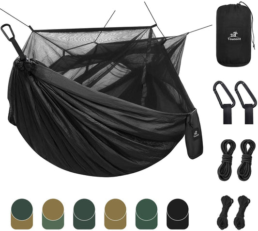 Mosquito/Bug Net, Portable Parachute Nylon Double Hammock with Tree Ropes - Home Decor Gifts and More