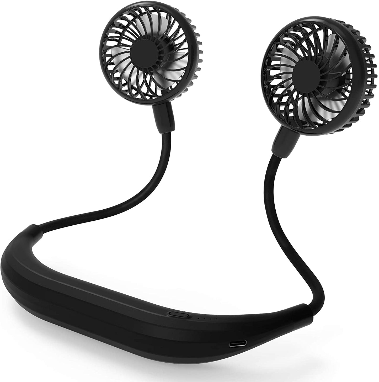 Neck Fan, 5200mAh Battery Powered Neckband Fan With 4 Speeds, Natural Wind Mode, 360° Adjustable, Hands-Free Portable Personal Fan for Sports, Home, Office, Trave (Black) - Home Decor Gifts and More