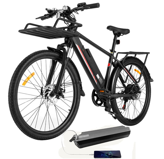 KGK E Bikes for Adult,26'' Electric Mountain Bike for Men Adults Electric Commuter Bicycle Electric Bike 350W,Suspension Fork Electric Trek Bike Hybrid Road Touring Bike with 10.4Ah Removable Battery | Decor Gifts and More