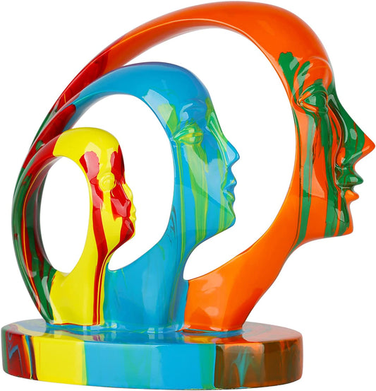 Modern Facial Profile Sculpture, Handprinted Abstract Silhouette - Home Decor Gifts and More