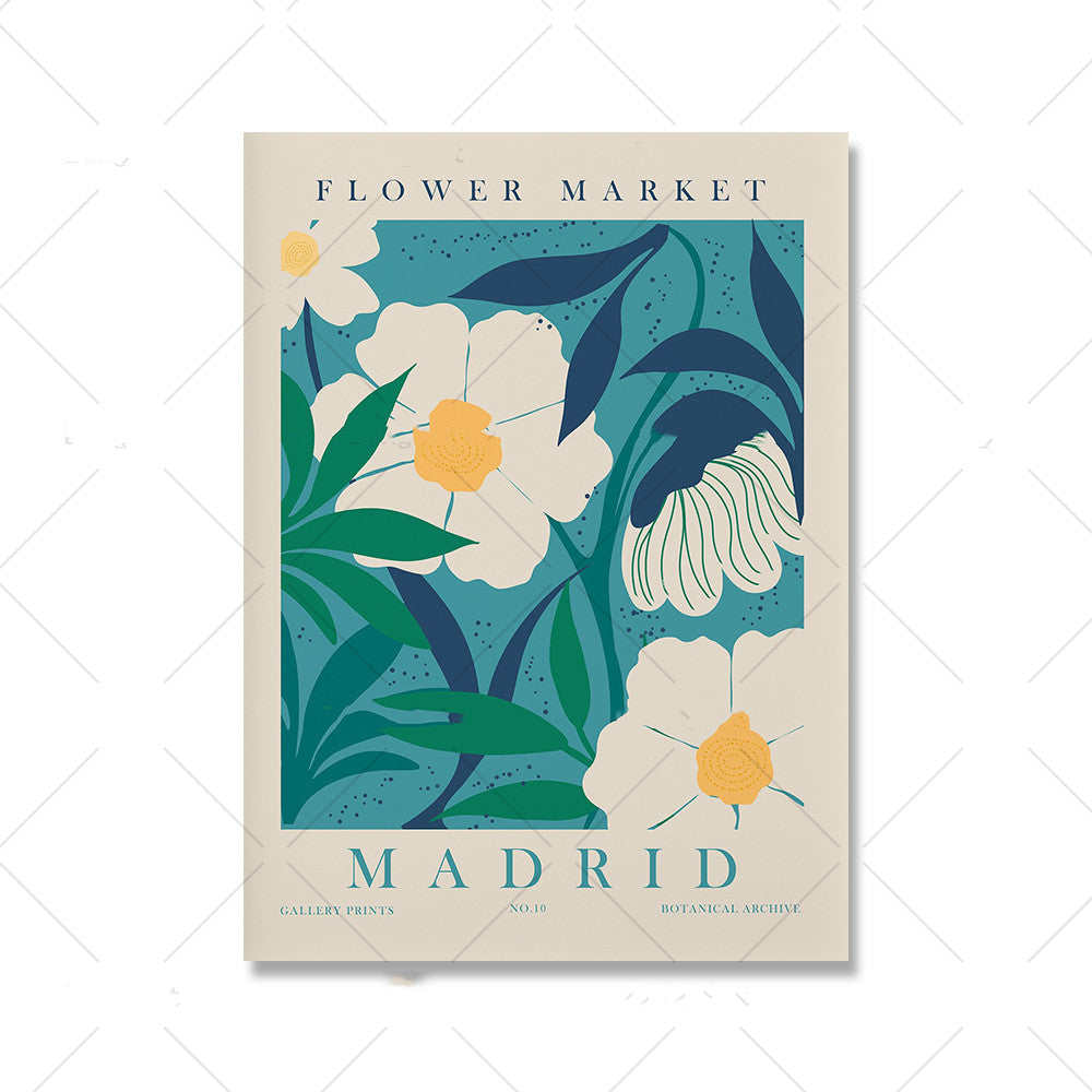 Floral Vintage Poster Canvas Print Mural