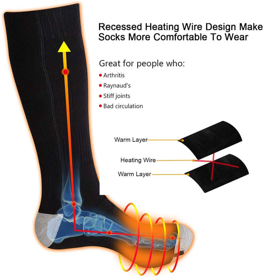Heated Socks for Men/Women - Upgraded Rechargeable Electric Socks with Large Capacity Battery for 10 Hours Heating time - Home Decor Gifts and More