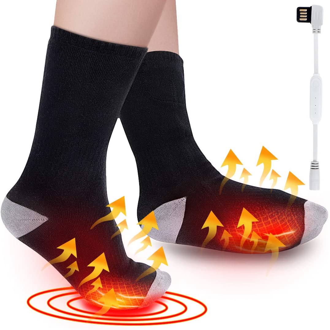 Electric Heated Socks with 3 Heating Settings, For Outdoor Hiking Hunting Camping Riding Motorcycle Skiing, | Decor Gifts and More