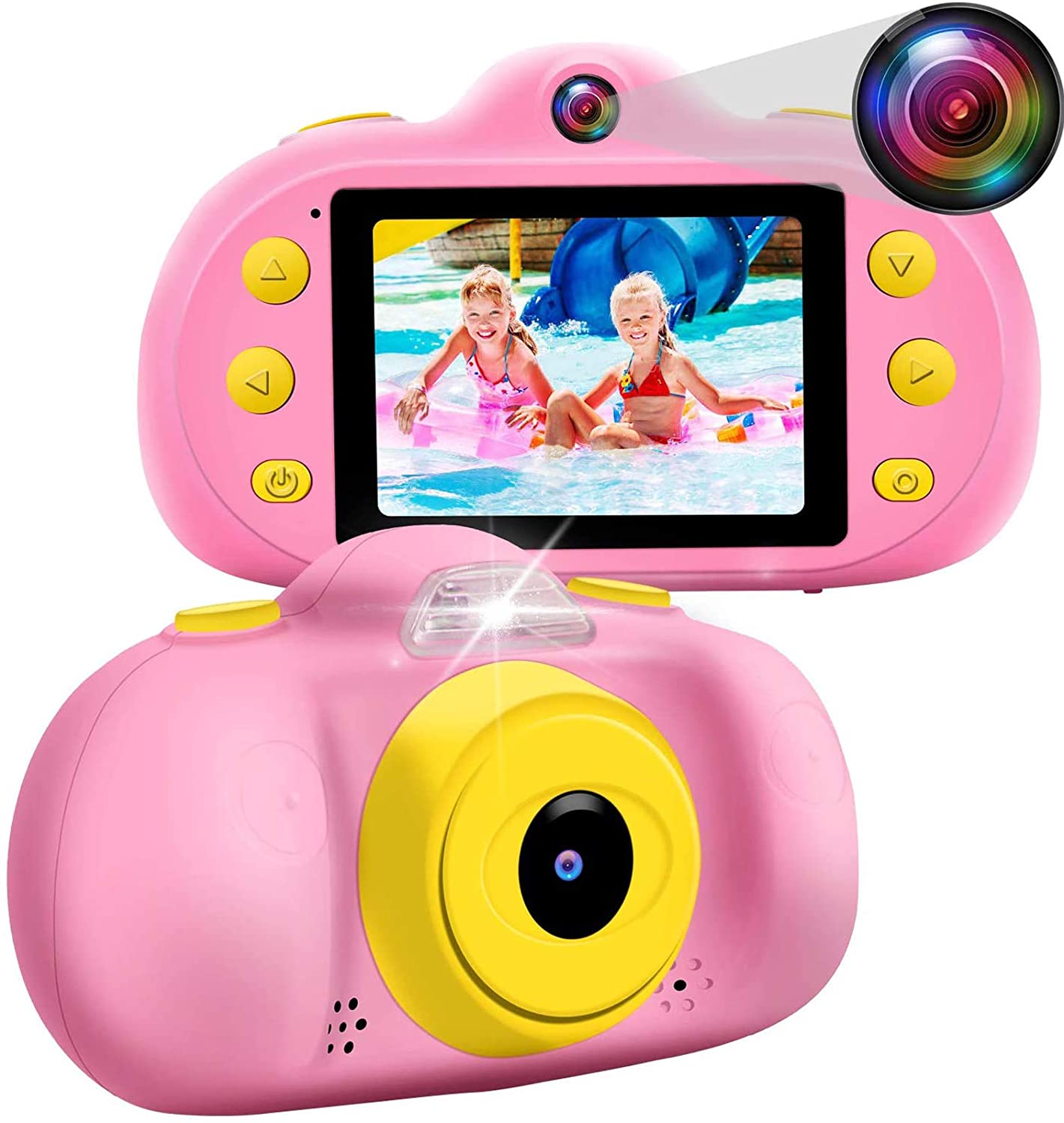 Kids Camera for Girls Boys Toddlers, 1080P FHD Selfie Digital Camera 12 MP DUAL Lens Selfie Camera Shockproof Children Camera with Puzzle Game/MP3, Children Birthday Holiday Toy Gifts (16GB S - Home Decor Gifts and More