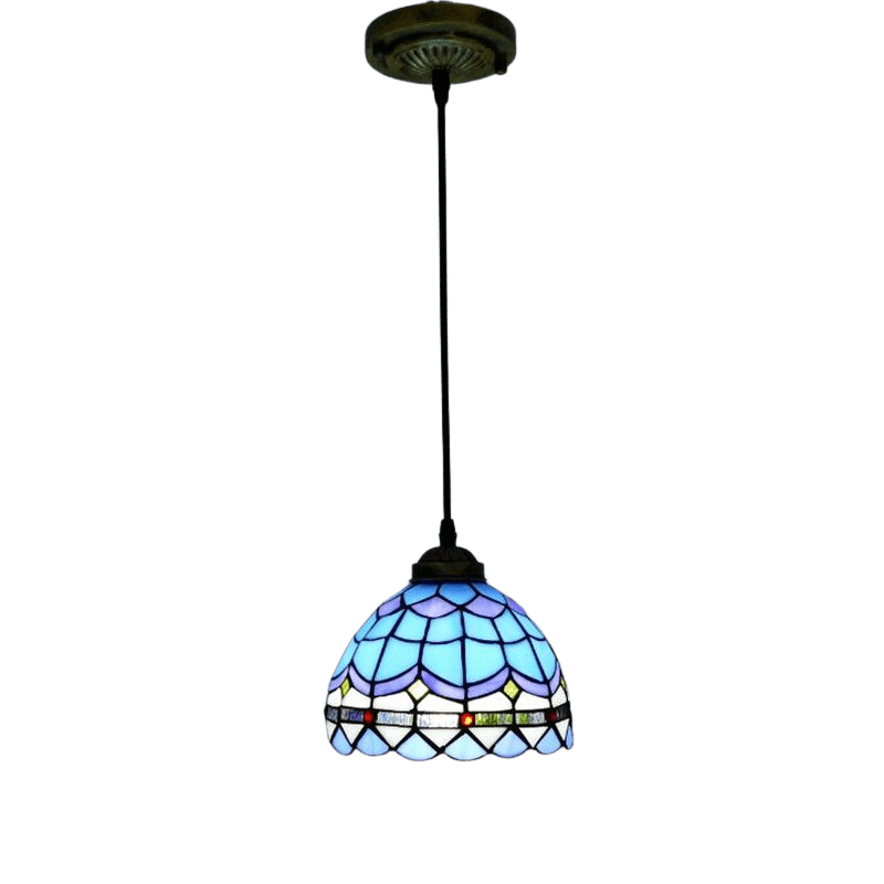 European Retro American Style Rural Classic Garden Single Head Stained Glass Chandelier | Decor Gifts and More