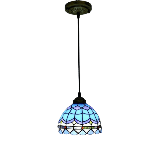 European Retro American Style Rural Classic Garden Single Head Stained Glass Chandelier | Decor Gifts and More