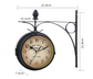 European Vintage Double Sided Wrought Iron Wall Clock