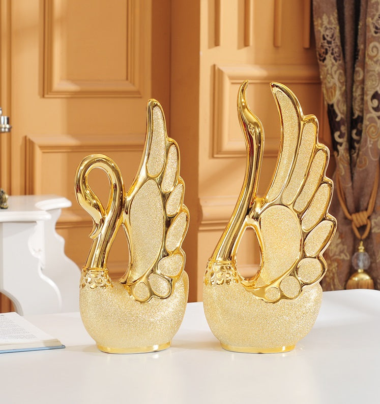 Gold-plated swan ornaments | Decor Gifts and More