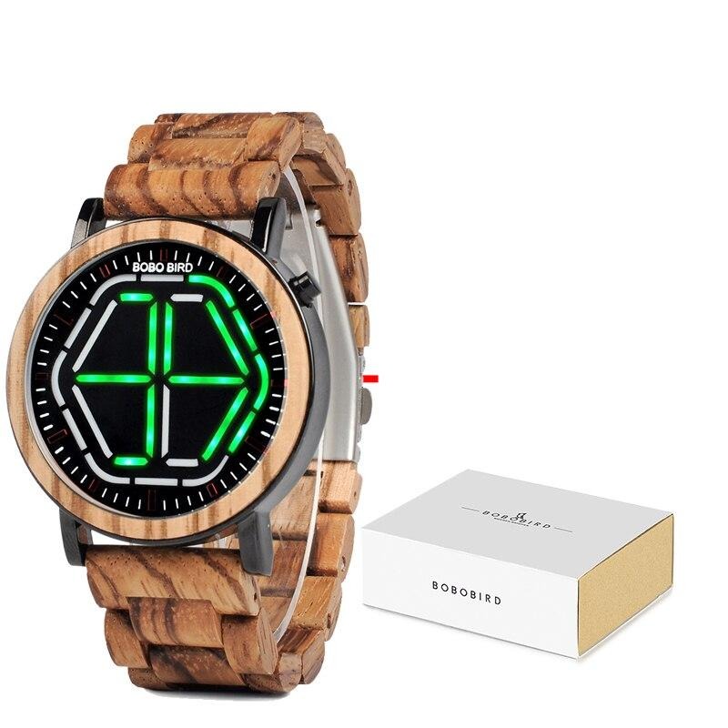 Night vision wooden watch