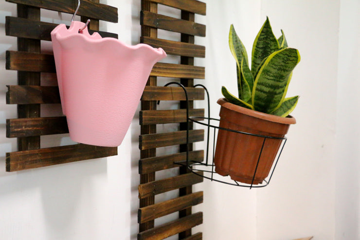 Solid Wood Hanging Wall Flower Pot Stand | Decor Gifts and More