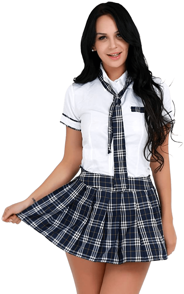 Women Schoolgirl Outfits Cosplay Costume Sailor Student Unform Short Sleeve Tie T Shirt Mini Pleated Skirt | Decor Gifts and More