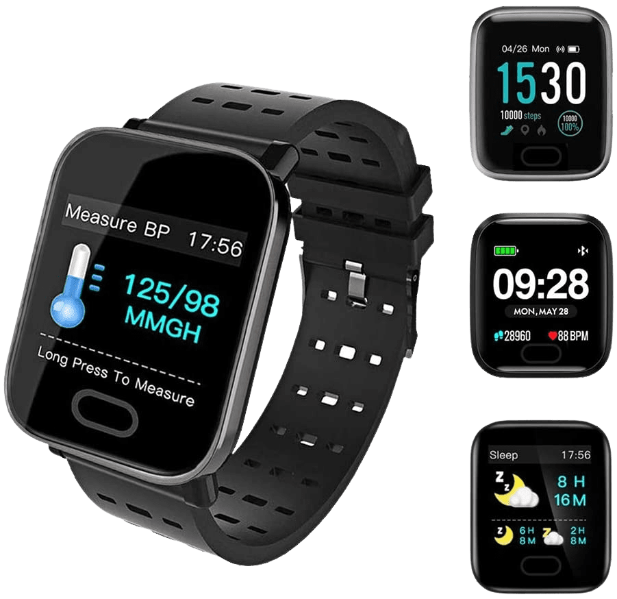 Smart Watch,Fitness Tracker with Heart Rate Monitor,Gps tracker，IP67 Waterproof Fitness Watch with Pedometer,Smartwatch Compatible with iOS/Android/samsung for Men Women-Black - Home Decor Gifts and More