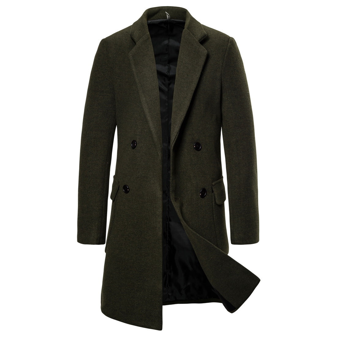 Double-breasted casual woolen coat men's woolen trench coat | Decor Gifts and More