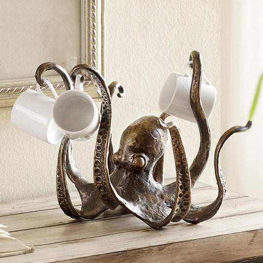 Octopus Tea Cup Holder Large Decorative Resin Octopus Table Topper Statue For Home Office Decoration | Decor Gifts and More