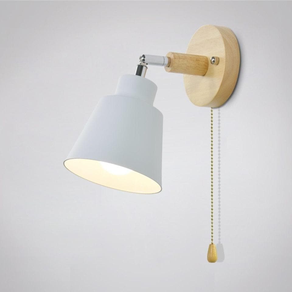 Modern minimalist macaron bedside wall lamp wooden zipper | Decor Gifts and More