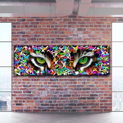 Modern Graffiti Art Tiger Ferocious Green Eyes | Decor Gifts and More