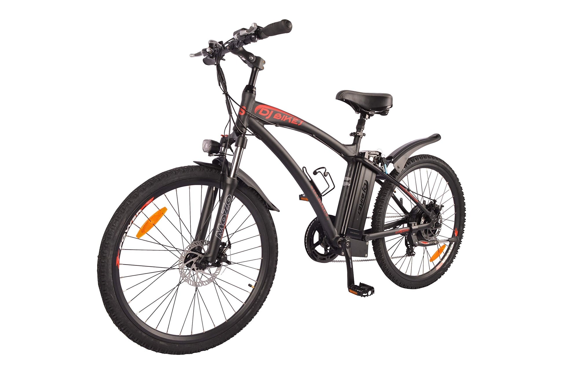 DJ Mountain Bike 750W 48V 13Ah Power Electric Bicycle, Matte Black, LED Bike Light, Fork Suspension and Shimano Gear, | Decor Gifts and More