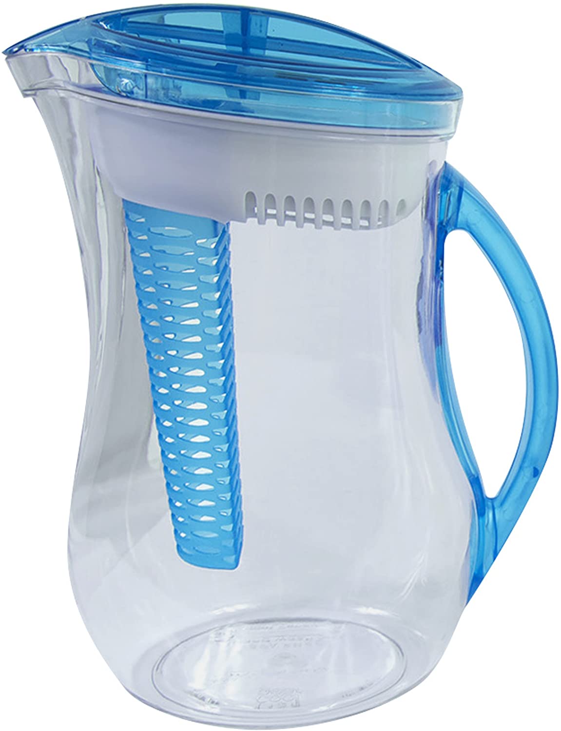 Cool Gear Water Filter Filtration Infuser Pitcher Plus Fruit Tea Flavor Infusion 2.44 LIter, Blue | Decor Gifts and More