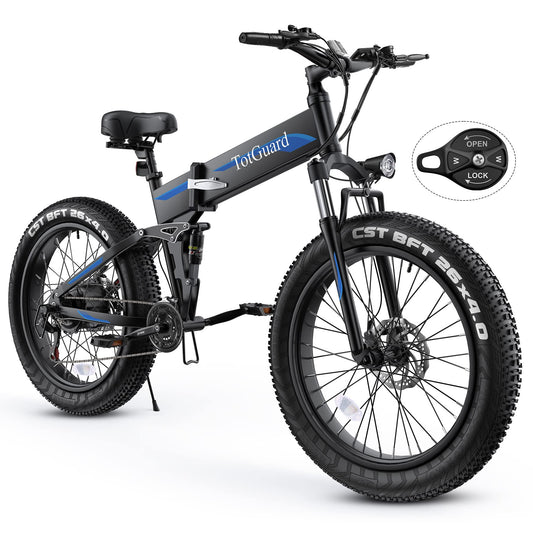 Electric Bike, TotGuard 26" Fat Tire Electric Bike for Adults 500W Ebike Foldable Adult Electric Bicycles with 21.6MPH 40MILES Electric Mountain Bike,48V 10Ah Battery,Lockable Suspension Alum - Home Decor Gifts and More