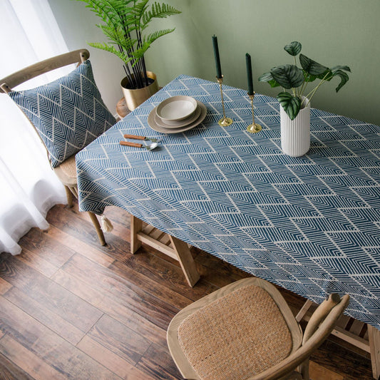 Waterproof wave triangle jacquard tablecloth | Decor Gifts and More