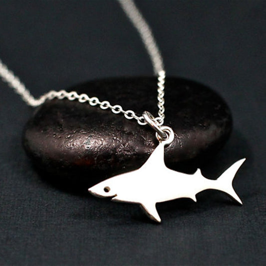 Silver Color Shark Fish Stainless Steel Necklace | Decor Gifts and More