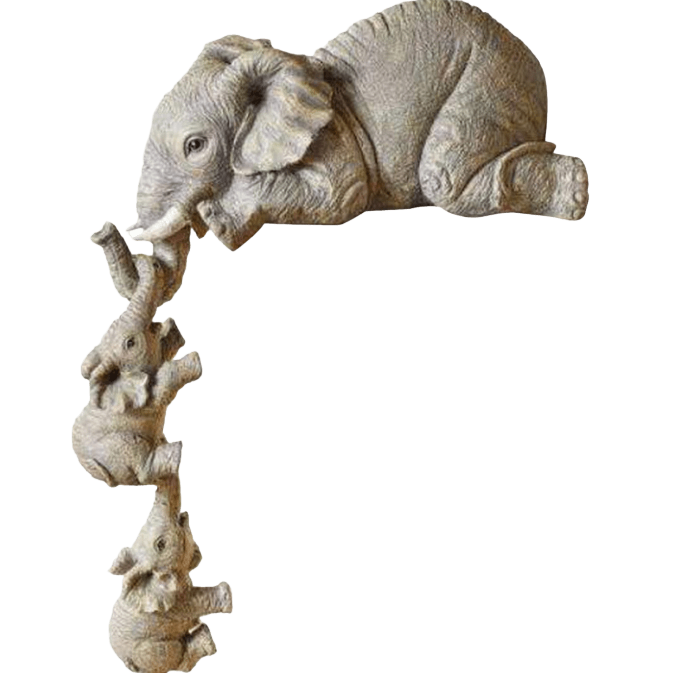 Handcrafted Elephant Family Statue Decoration Animal Figurine Ornament - Home Decor Gifts and More
