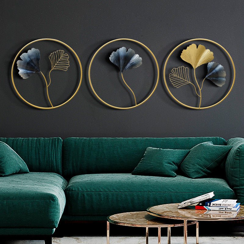 Background Wall Decoration Modern Metal Ginkgo Biloba Wall Hanging | Decor Gifts and More